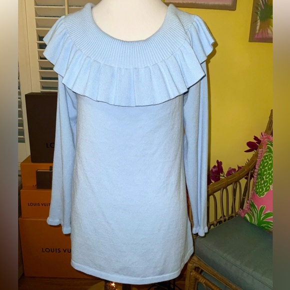 Lilly Pulitzer NWT Siesta Off Shoulder Sweater Crew Blue Size XL - Picture 2 of 8